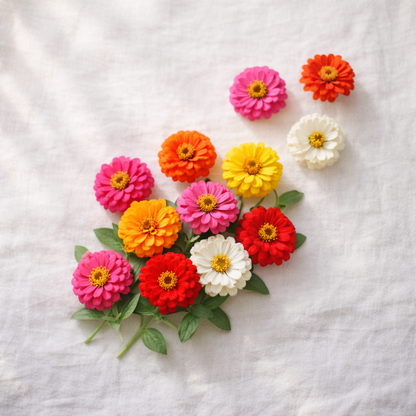 Thumbelina Mix Zinnia Seeds – Heirloom Dwarf Flower Garden Seeds | Pollinator Garden | Butterfly & Bee Friendly | Non-GMO