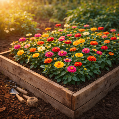 Thumbelina Mix Zinnia Seeds – Heirloom Dwarf Flower Garden Seeds | Pollinator Garden | Butterfly & Bee Friendly | Non-GMO