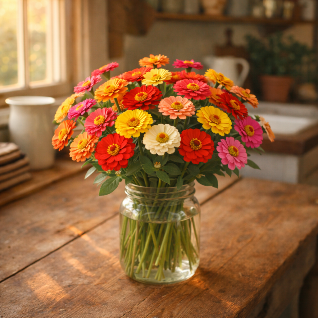 🌸 Organic Zinnia Seeds – Cut and Come Again Heirloom Flower Seeds