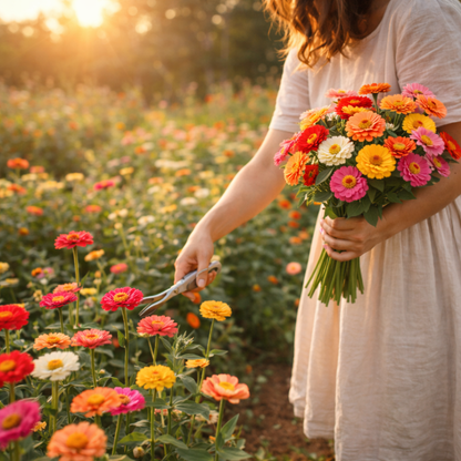 🌸 Organic Zinnia Seeds – Cut and Come Again Heirloom Flower Seeds
