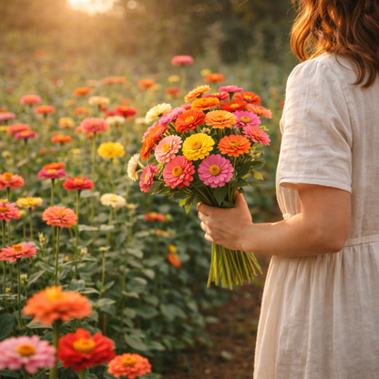 🌸 Organic Zinnia Seeds – Cut and Come Again Heirloom Flower Seeds