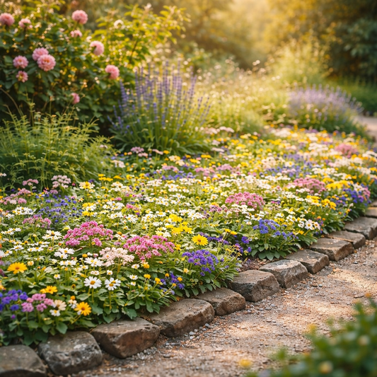 Low Growing Wildflower Seeds Mix – Compact Heirloom Blooms for Borders, Paths & Pollinators