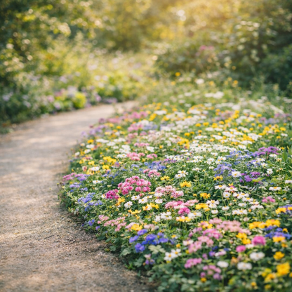 Low Growing Wildflower Seeds Mix – Compact Heirloom Blooms for Borders, Paths & Pollinators