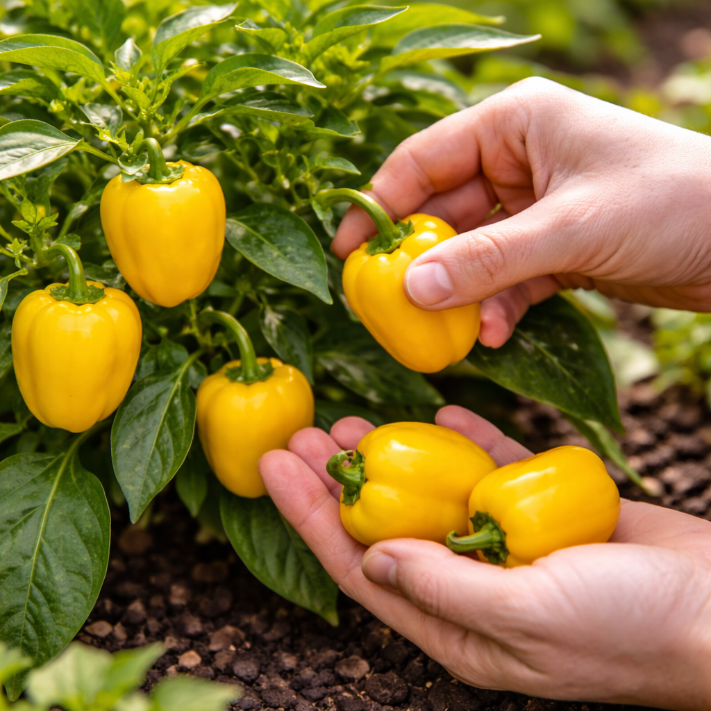 Pepper Seeds – Sweet Mini Bell Yellow | Compact Plants | Non-GMO Heirloom | 18–24 in Tall