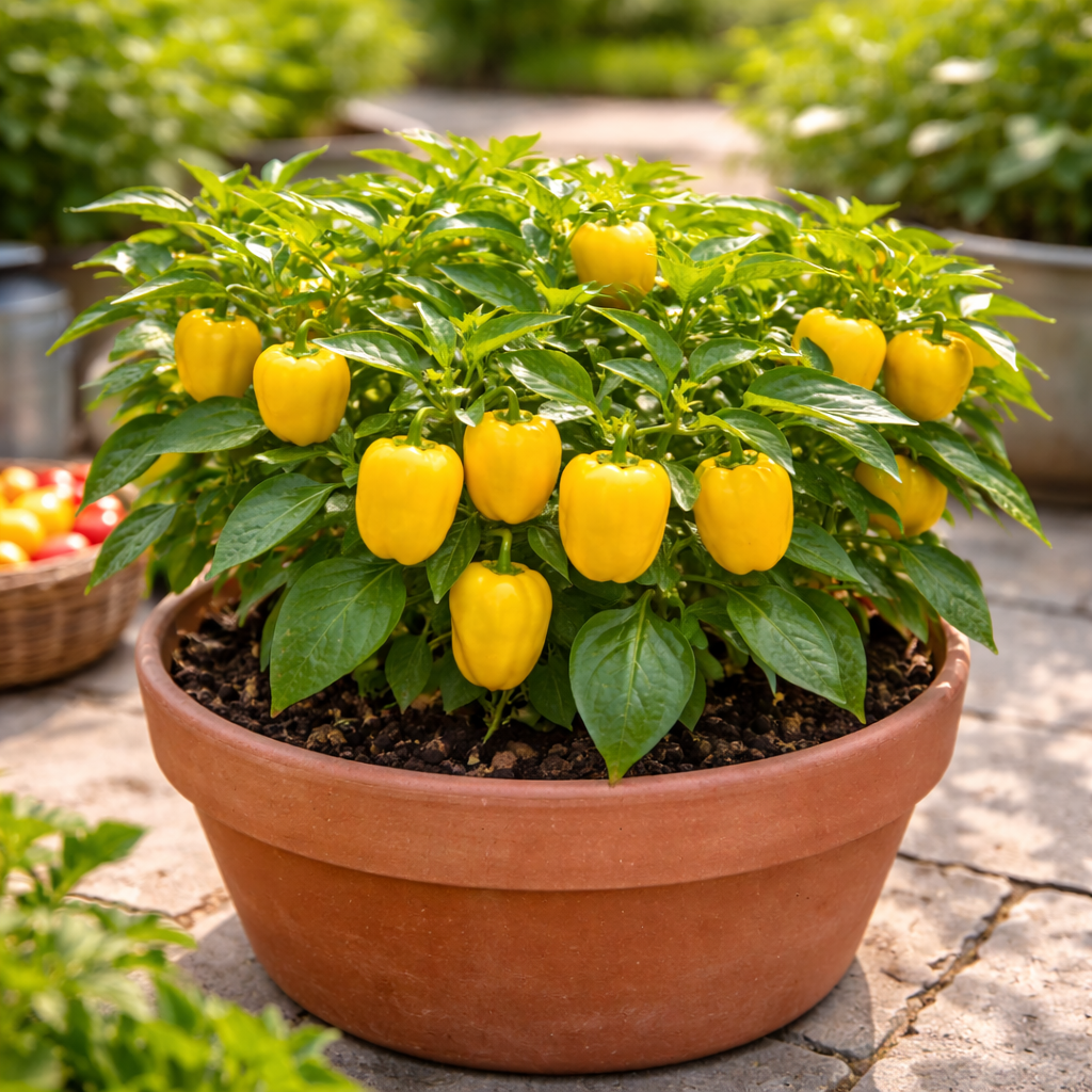 Pepper Seeds – Sweet Mini Bell Yellow | Compact Plants | Non-GMO Heirloom | 18–24 in Tall