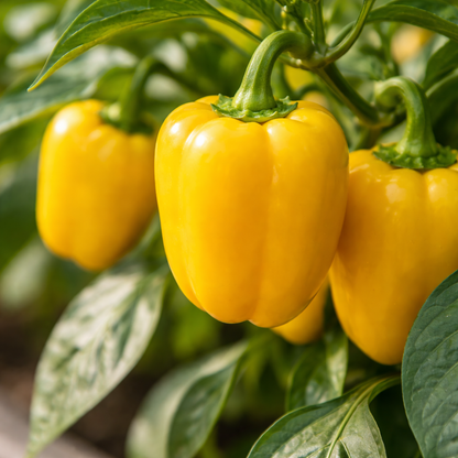 Pepper Seeds – Sweet Mini Bell Yellow | Compact Plants | Non-GMO Heirloom | 18–24 in Tall