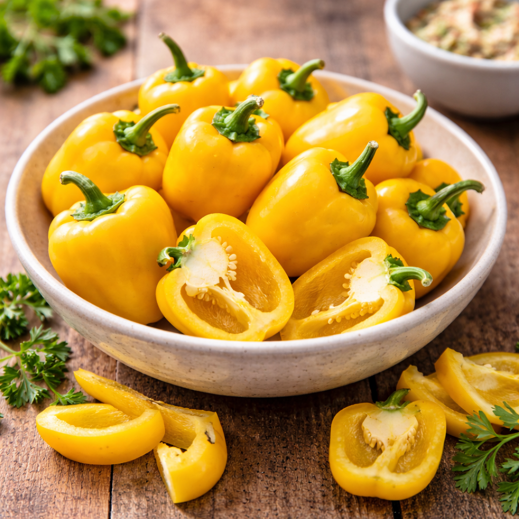 Pepper Seeds – Sweet Mini Bell Yellow | Compact Plants | Non-GMO Heirloom | 18–24 in Tall
