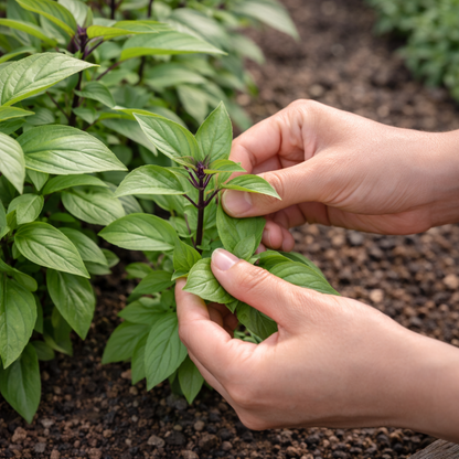 Basil Seeds – Thai Basil | Aromatic Herb | Compact Plants | Home Garden & Containers| Heirloom Basil
