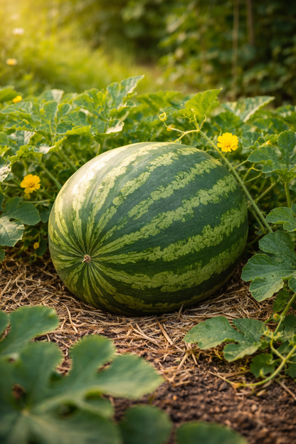 Organic Watermelon Seeds – Picnic Crimson Sweet| Heirloom Summer Watermelon | Sweet Red Flesh | Garden Seeds