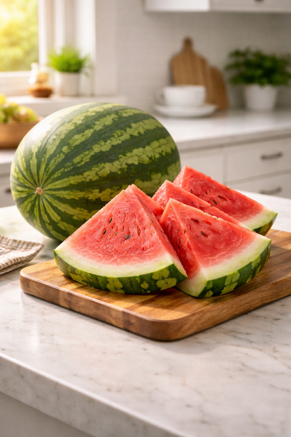 Organic Watermelon Seeds – Picnic Crimson Sweet| Heirloom Summer Watermelon | Sweet Red Flesh | Garden Seeds