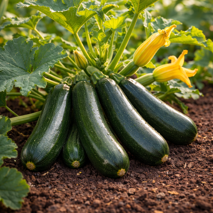 Organic Zucchini Seeds – Black Beauty Summer Squash | High-Yield Bush Variety | Home Garden Vegetable Seeds