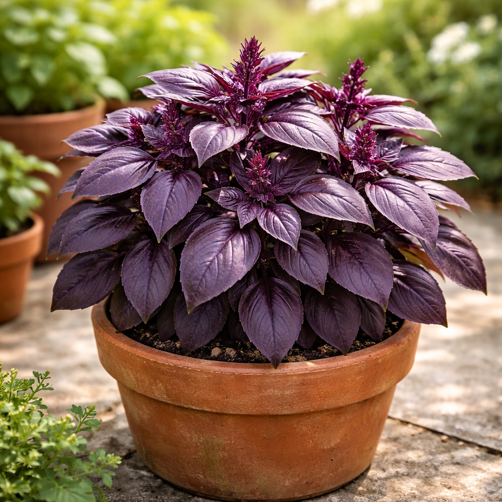 Red Rubin - Basil Seeds | Deep Purple Basil | Heirloom Herb Seeds | Garden & Container Friendly