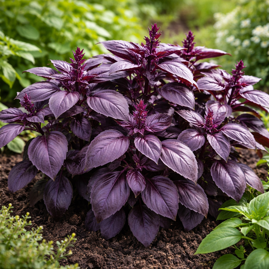 Red Rubin - Basil Seeds | Deep Purple Basil | Heirloom Herb Seeds | Garden & Container Friendly