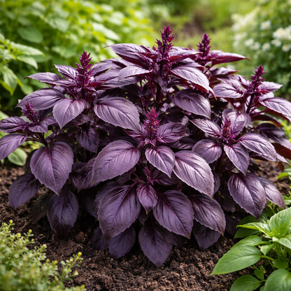 Red Rubin - Basil Seeds | Deep Purple Basil | Heirloom Herb Seeds | Garden & Container Friendly