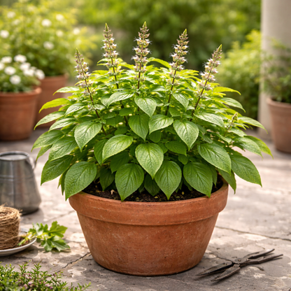 Basil Seeds – Green Leaf Holy Basil (Tulsi) | Medicinal Herb | Heirloom Herb Seeds | Garden & Container Friendly