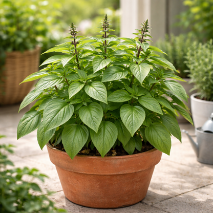 Basil Seeds – Thai Sweet Large Leaf | Authentic Thai Basil | Heirloom Herb Seeds | Garden & Container Friendly