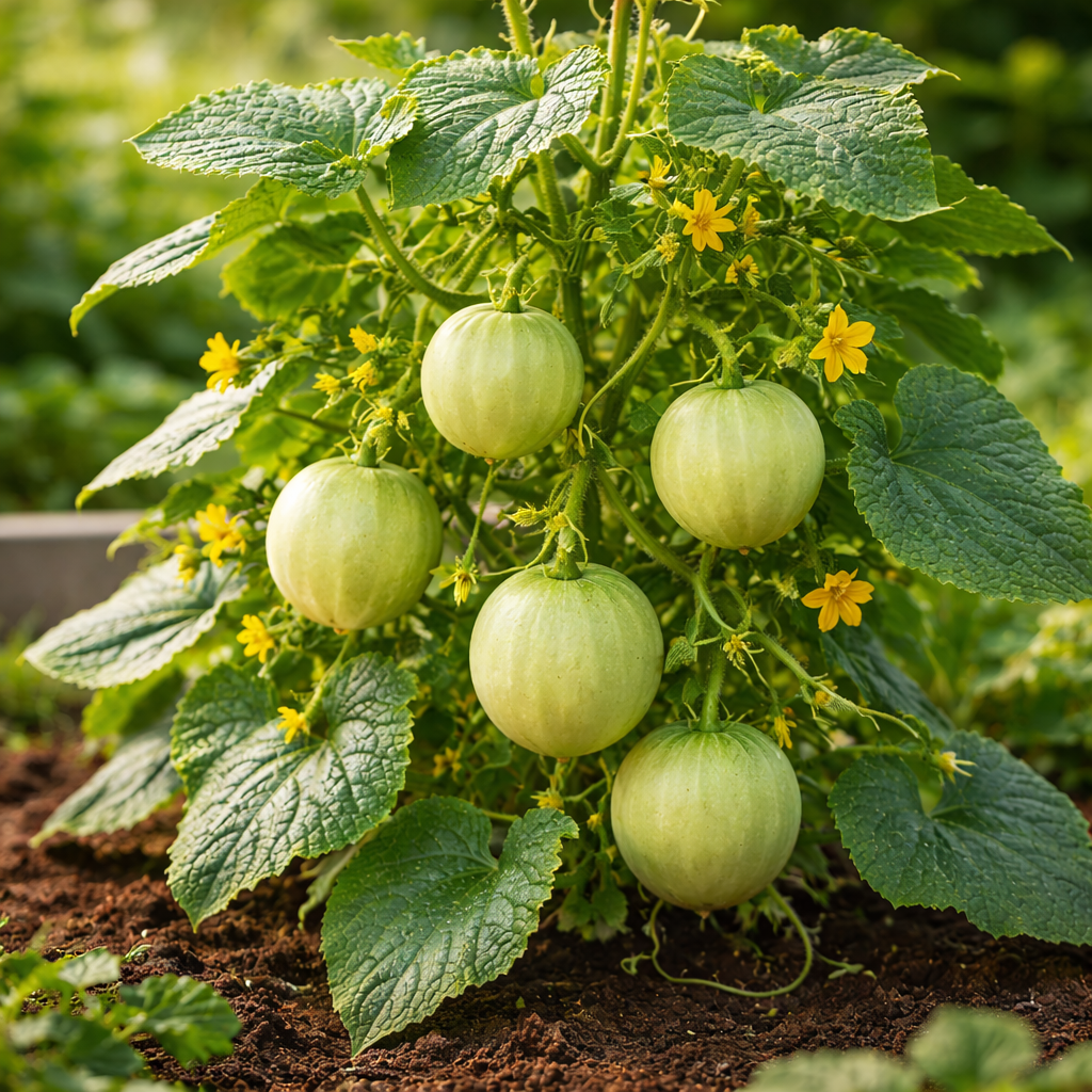Cucumber Seeds – Crystal Apple | Rare Heirloom Round Cucumbers | Crisp, Mild Flavor | Easy to Grow Garden Vegetable