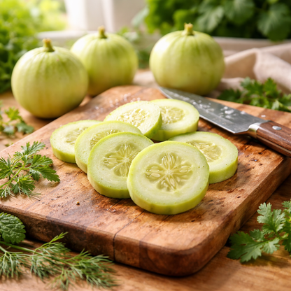 Cucumber Seeds – Crystal Apple | Rare Heirloom Round Cucumbers | Crisp, Mild Flavor | Easy to Grow Garden Vegetable