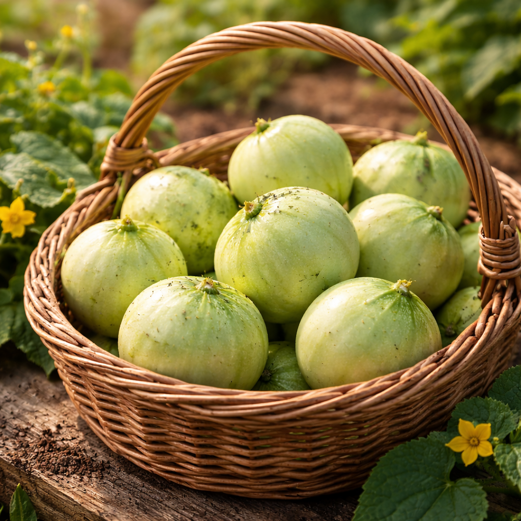 Cucumber Seeds – Crystal Apple | Rare Heirloom Round Cucumbers | Crisp, Mild Flavor | Easy to Grow Garden Vegetable