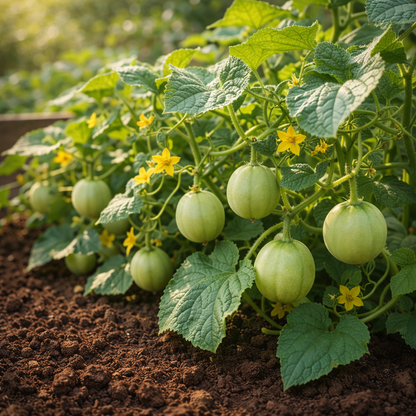 Cucumber Seeds – Crystal Apple | Rare Heirloom Round Cucumbers | Crisp, Mild Flavor | Easy to Grow Garden Vegetable