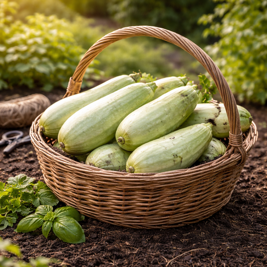 Vegetable Marrow White Bush Heirloom Summer Squash Seeds | Mild, High-Yield