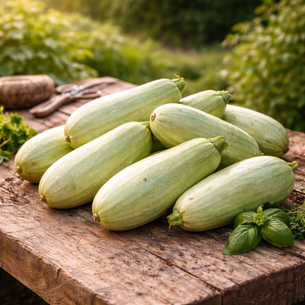 Vegetable Marrow White Bush Heirloom Summer Squash Seeds | Mild, High-Yield