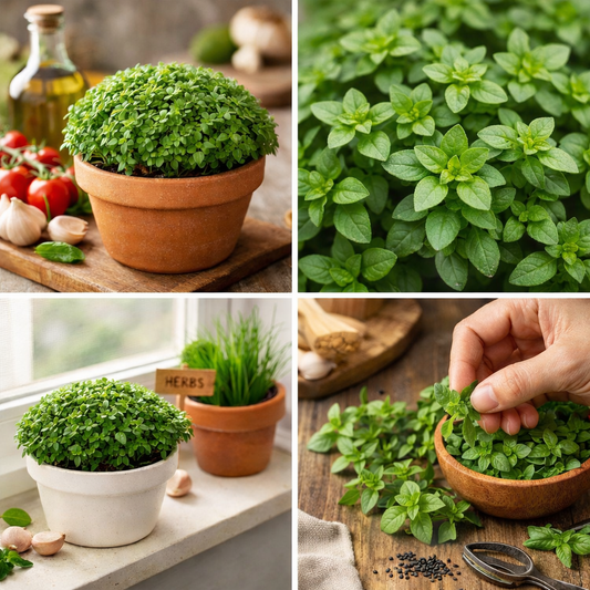 Dwarf Greek Basil Seeds | Compact Aromatic Herb | Perfect for Pots & Indoor Gardens