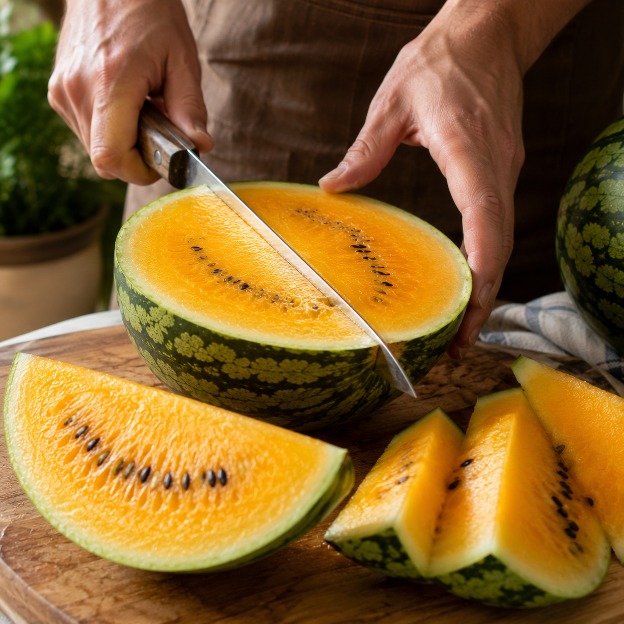 Sweet Siberian Watermelon Seeds – Cold Hardy Heirloom Melon – Early Sweet Orange/Yellow Flesh Watermelon 10 seeds