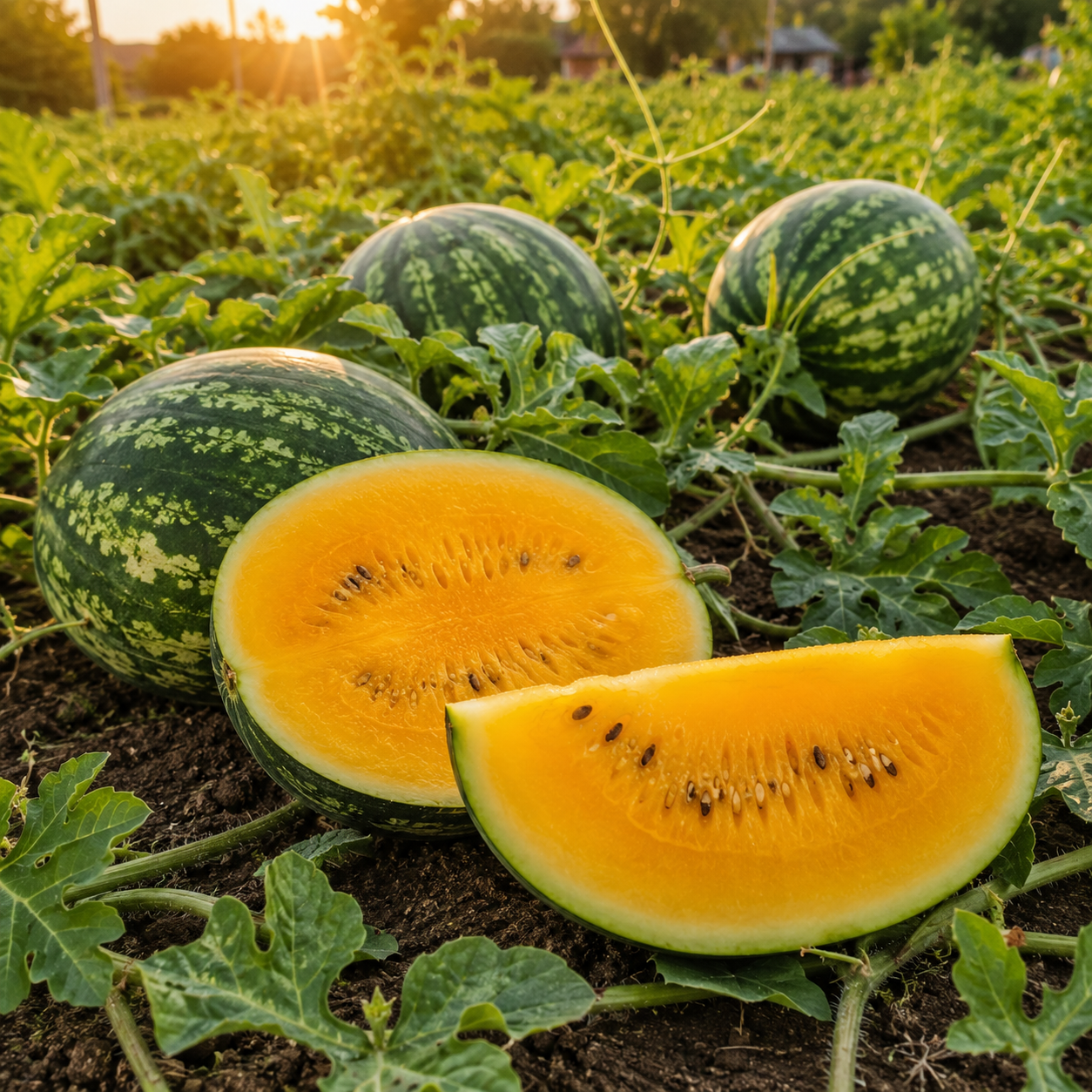 Sweet Siberian Watermelon Seeds – Cold Hardy Heirloom Melon – Early Sweet Orange/Yellow Flesh Watermelon 10 seeds