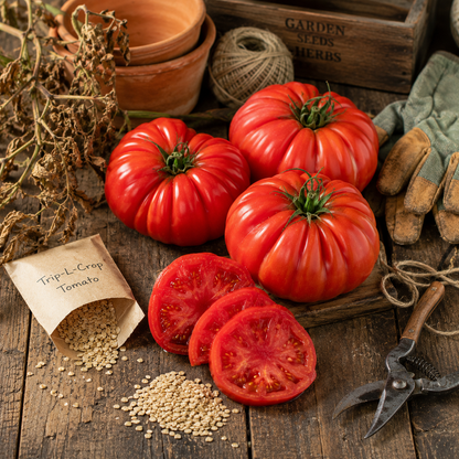 Trip-L-Crop Tomato Seeds – Heavy Yield Indeterminate Tomato – Heirloom Style High Production Vine  25 seeds