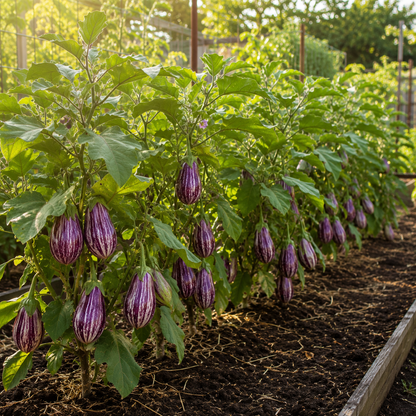 Galaxy of Stars Eggplant Seeds – Unique Speckled Heirloom Eggplant – White & Purple Star Pattern 25 seeds