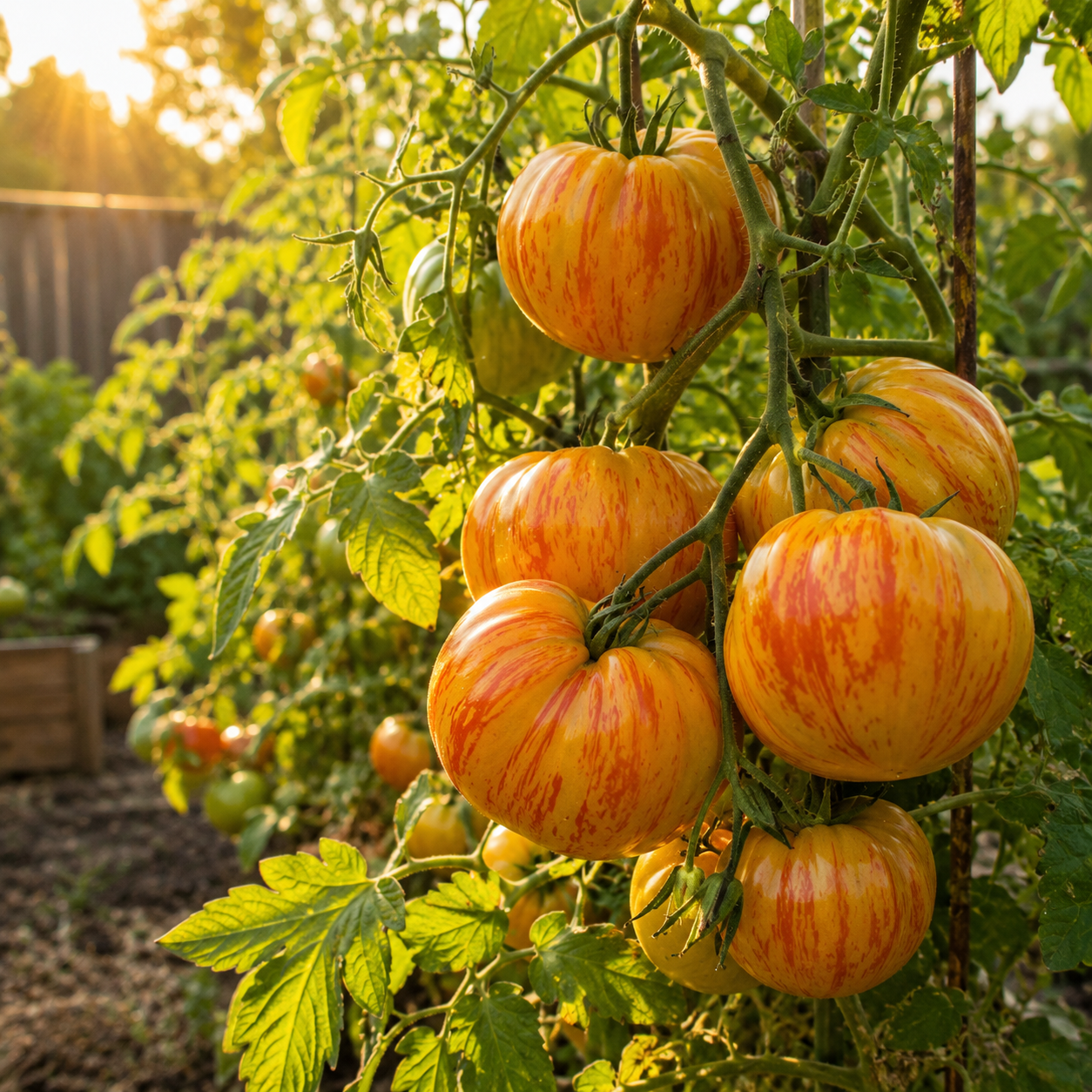 Big Rainbow Tomato Seeds – Giant Heirloom Bicolor Tomato – Yellow & Red Marbled Slicer – Sweet Mild Flavor 25 seeds