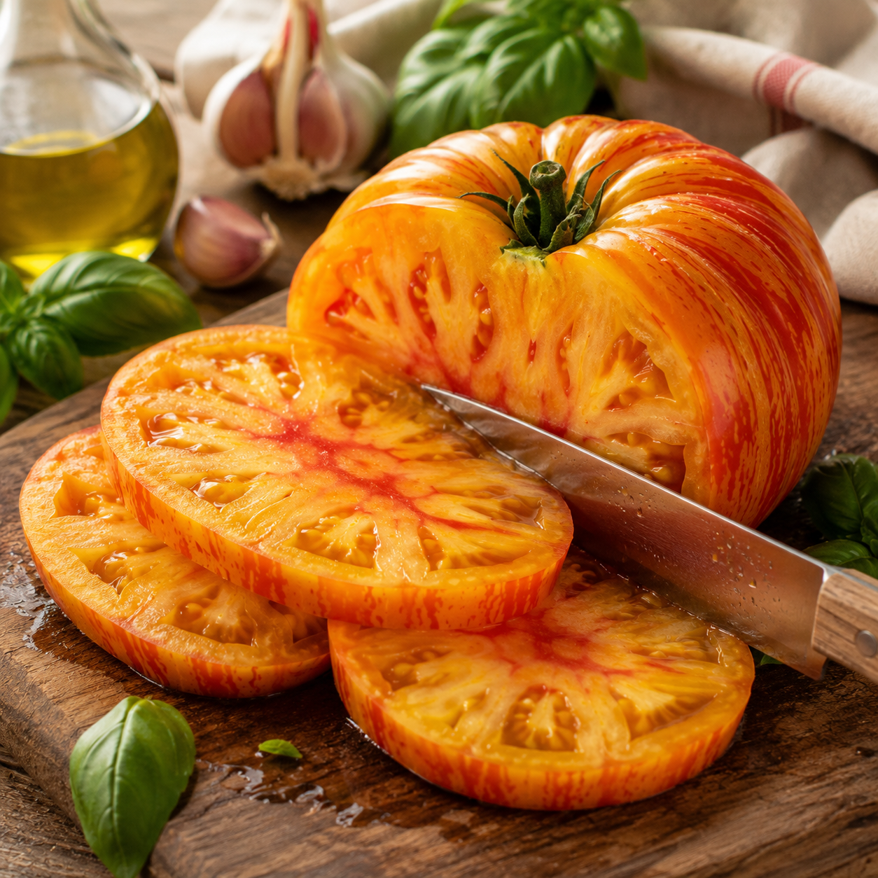 Big Rainbow Tomato Seeds – Giant Heirloom Bicolor Tomato – Yellow & Red Marbled Slicer – Sweet Mild Flavor 25 seeds
