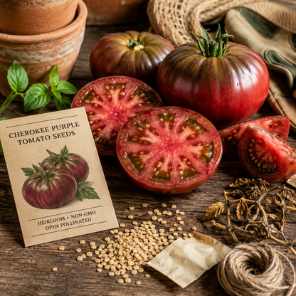 Cherokee Purple Tomato Seeds – Heirloom Beefsteak – Rich Sweet Smoky Flavor – Large Purple Tomato Garden Favorite 50+ seeds