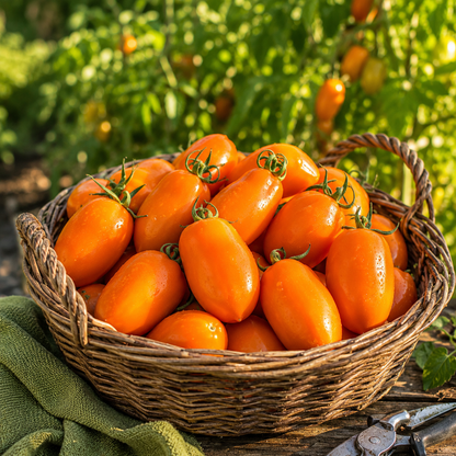 Orange Roma Tomato Seeds – Sweet Paste Tomato – Heirloom Sauce Variety – High Yield Determinate Garden Tomato 50+ seeds