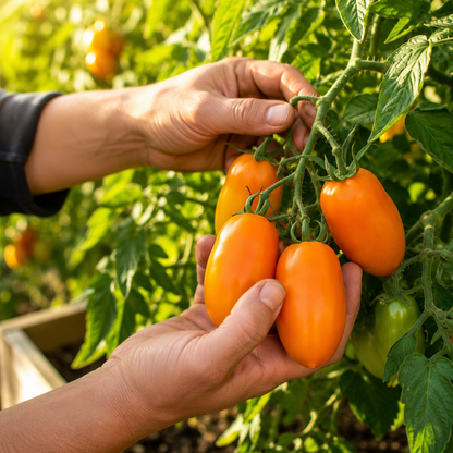 Orange Roma Tomato Seeds – Sweet Paste Tomato – Heirloom Sauce Variety – High Yield Determinate Garden Tomato 50+ seeds