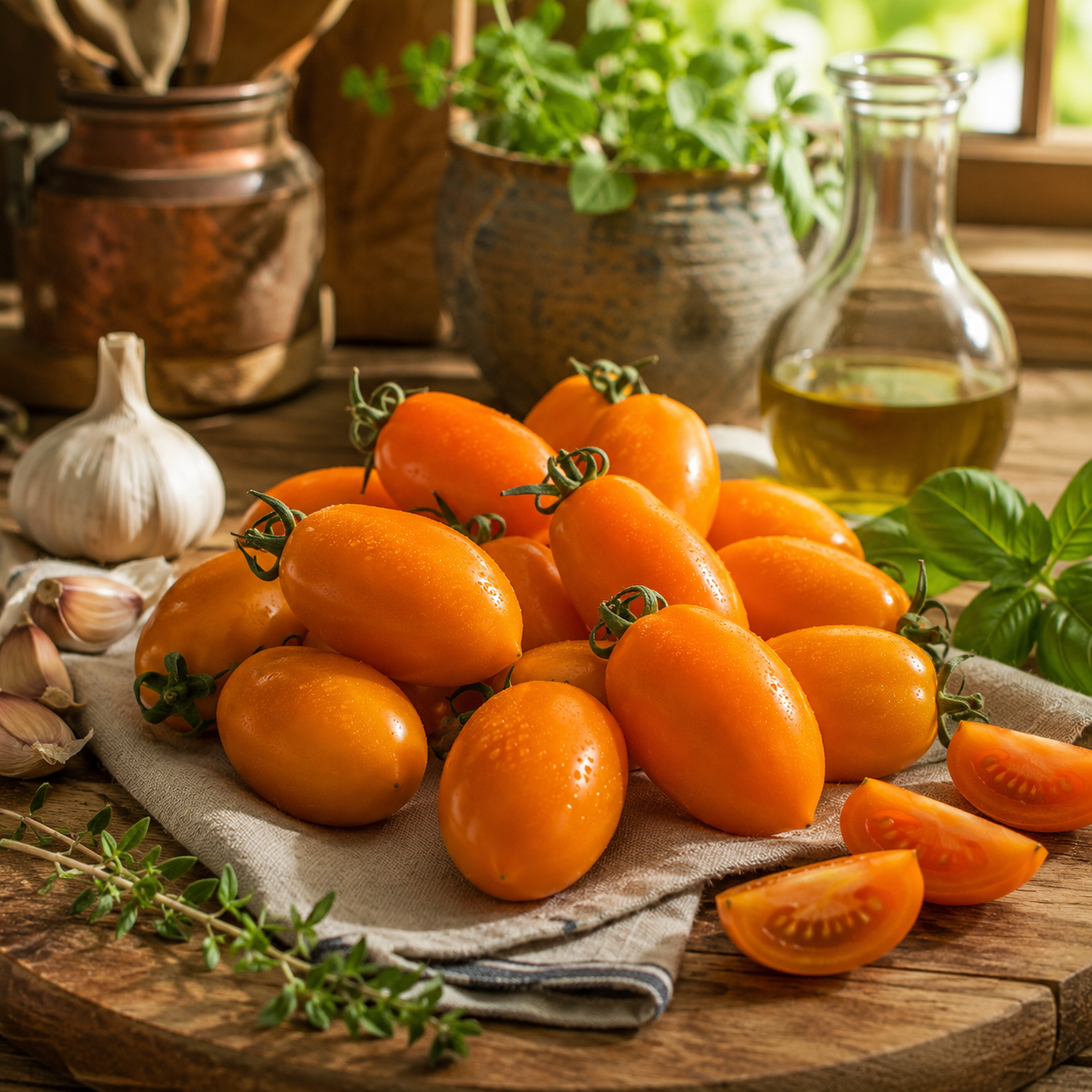 Orange Roma Tomato Seeds – Sweet Paste Tomato – Heirloom Sauce Variety – High Yield Determinate Garden Tomato 50+ seeds