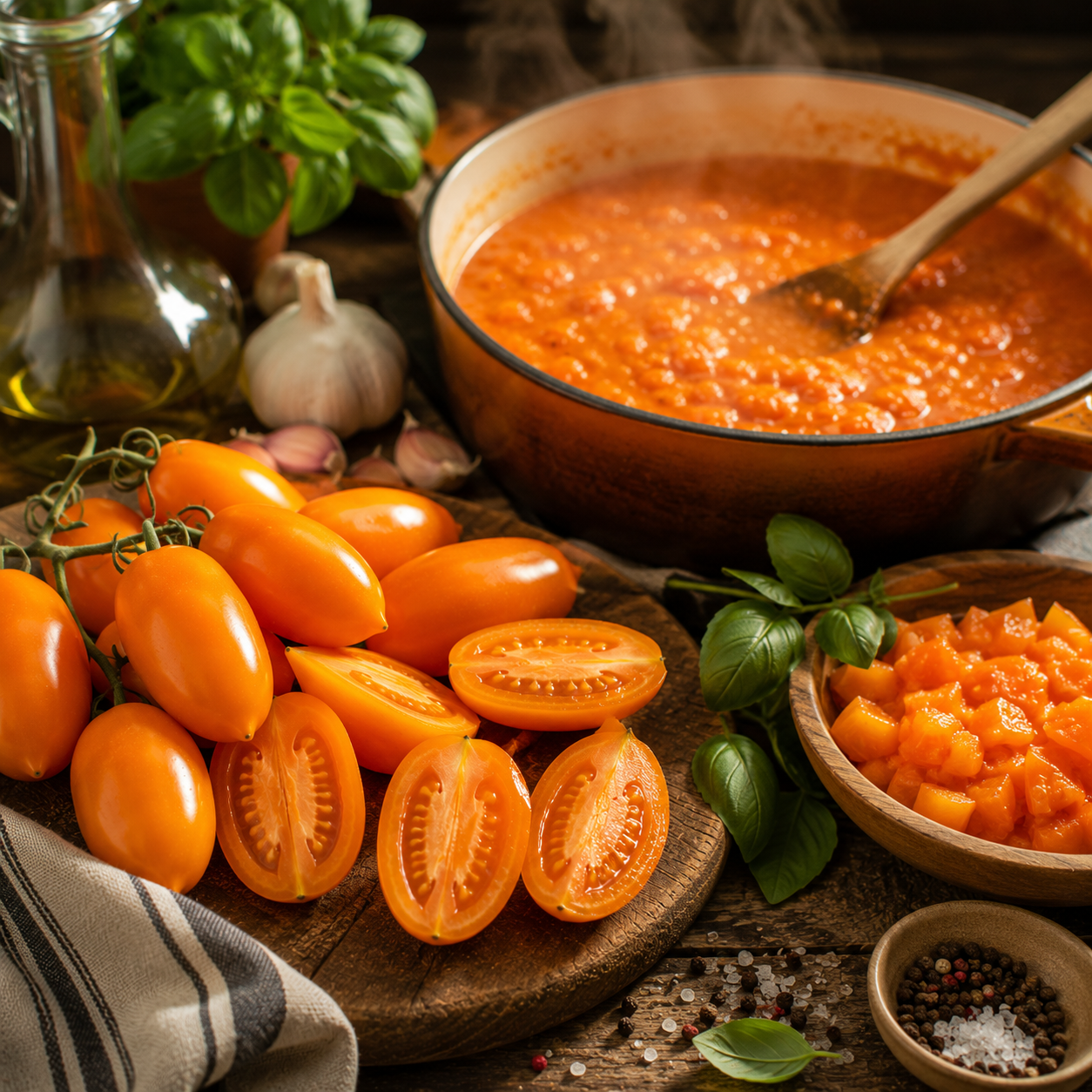 Orange Roma Tomato Seeds – Sweet Paste Tomato – Heirloom Sauce Variety – High Yield Determinate Garden Tomato 50+ seeds