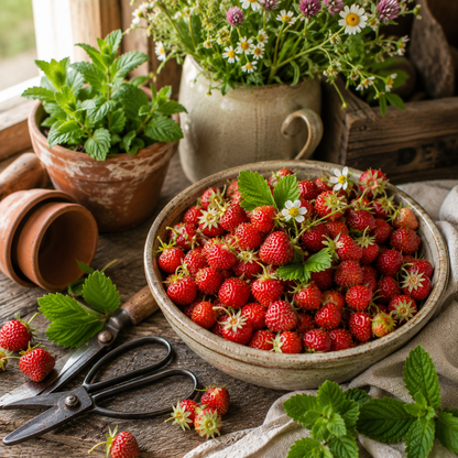 Improved Rügen Strawberry Seeds | Alpine Strawberry Seeds | Heirloom Everbearing Fruit | Sweet Red Berries 50 seeds