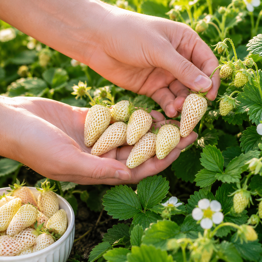 White Weiss Solemacher Strawberry Seeds | Alpine White Strawberry | Heirloom Everbearing Fruit | Sweet Pineapple Flavor 10+seeds