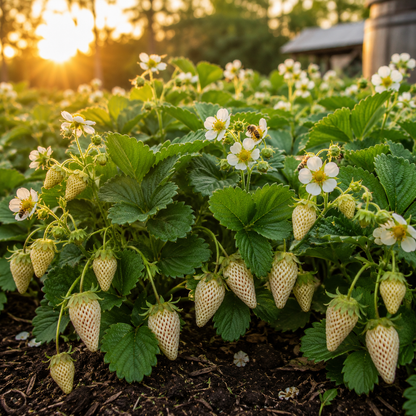 White Weiss Solemacher Strawberry Seeds | Alpine White Strawberry | Heirloom Everbearing Fruit | Sweet Pineapple Flavor 10+seeds