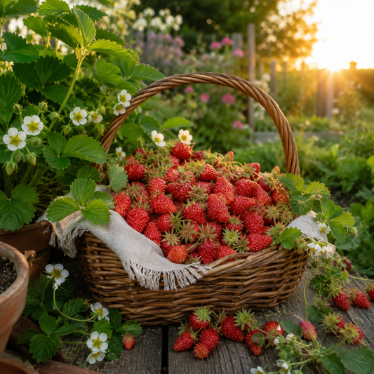 Red Wonder Strawberry Seeds aka Fraises des Bois | Alpine Everbearing Strawberry | Heirloom Sweet Red Berries | Non-GMO 25 + seeds