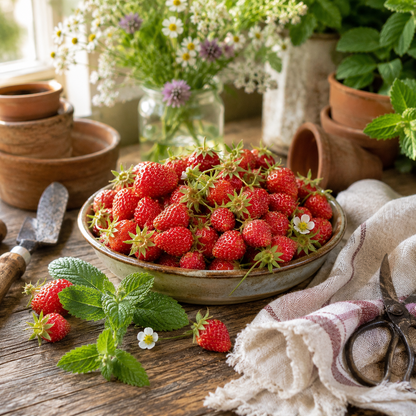 Red Wonder Strawberry Seeds aka Fraises des Bois | Alpine Everbearing Strawberry | Heirloom Sweet Red Berries | Non-GMO 25 + seeds