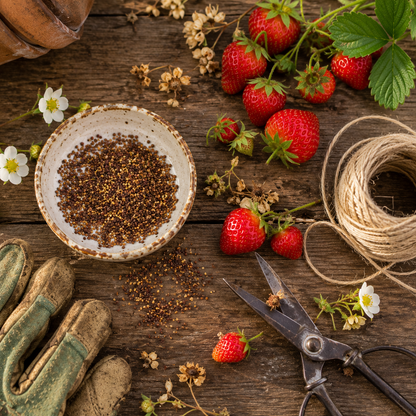 Red Wonder Strawberry Seeds aka Fraises des Bois | Alpine Everbearing Strawberry | Heirloom Sweet Red Berries | Non-GMO 25 + seeds