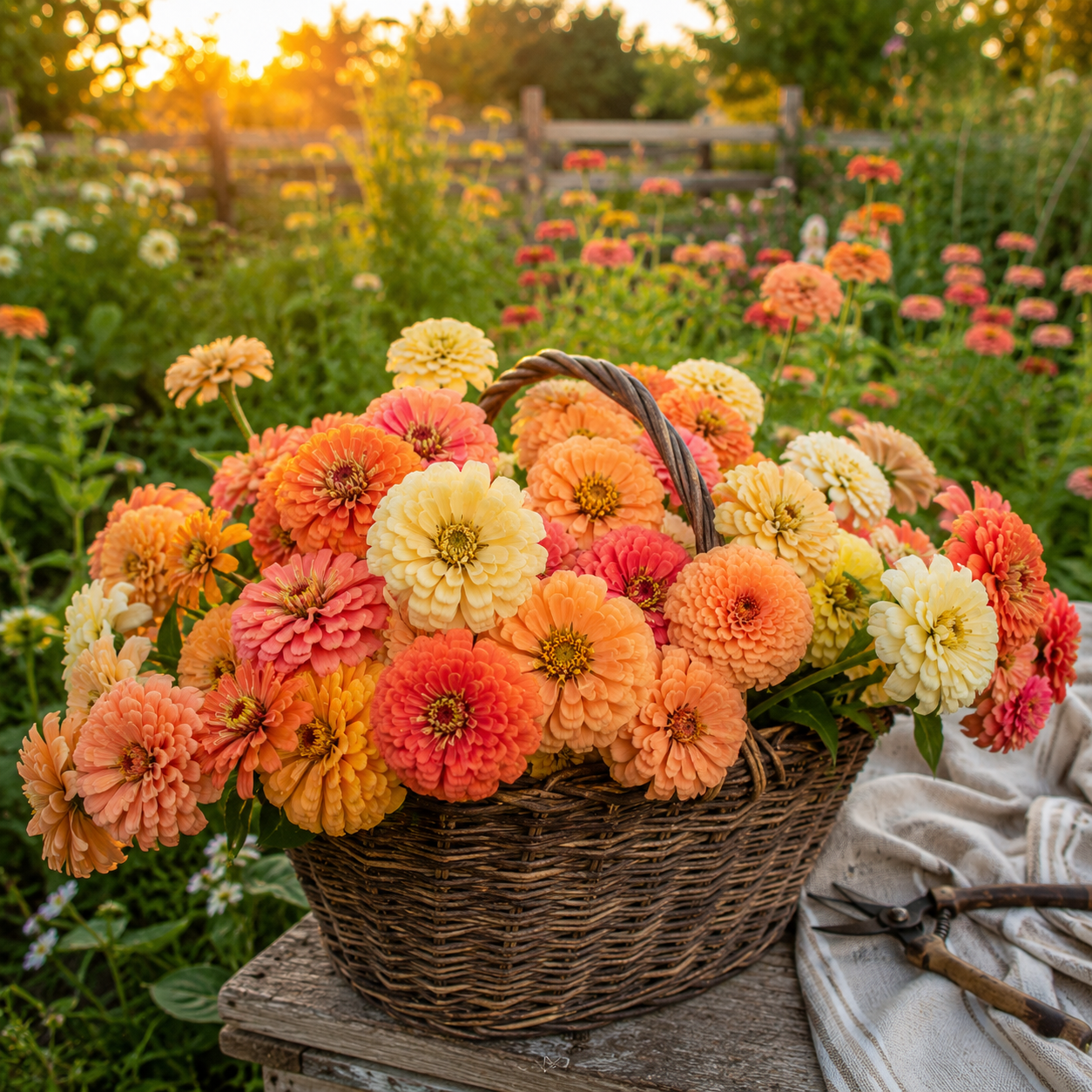 Peach Cobbler Zinnia Seeds | Warm Peach & Apricot Blooms | Heirloom Annual Cut Flower Garden | Pollinator Friendly 100 seeds