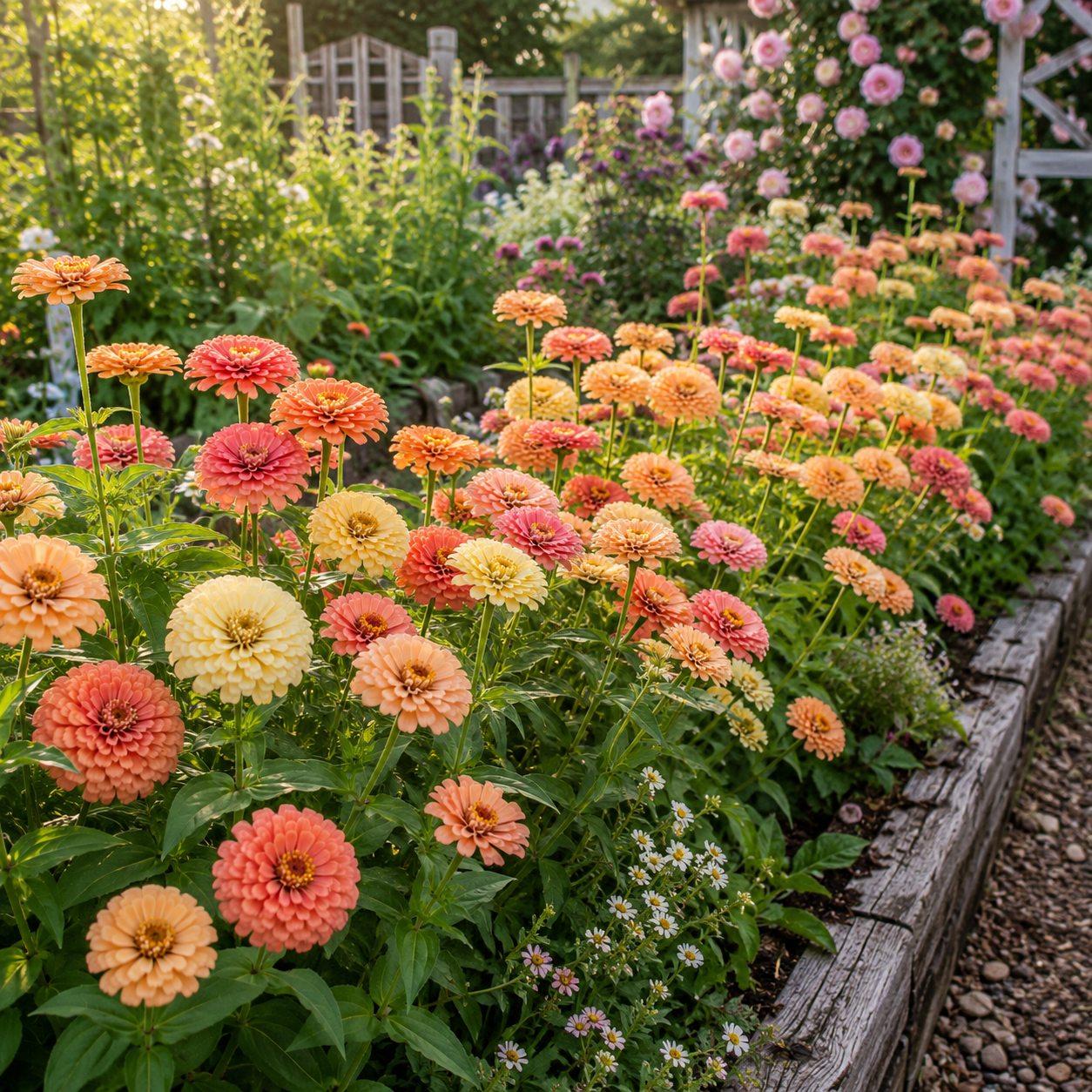 Peach Cobbler Zinnia Seeds | Warm Peach & Apricot Blooms | Heirloom Annual Cut Flower Garden | Pollinator Friendly 100 seeds