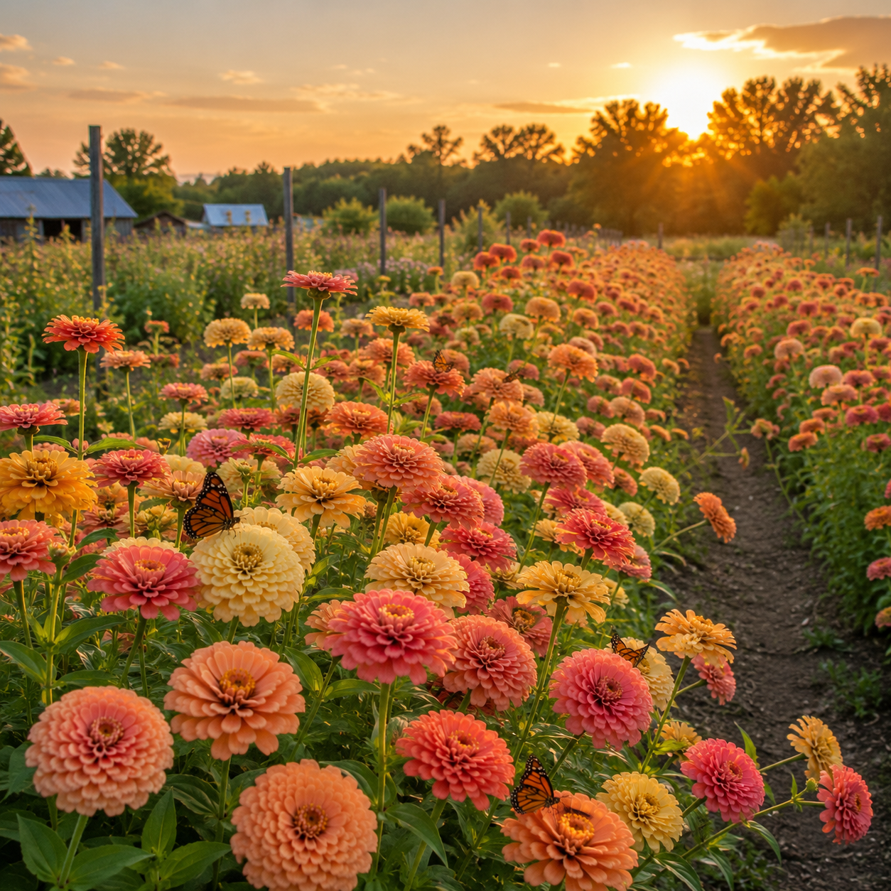 Peach Cobbler Zinnia Seeds | Warm Peach & Apricot Blooms | Heirloom Annual Cut Flower Garden | Pollinator Friendly 100 seeds