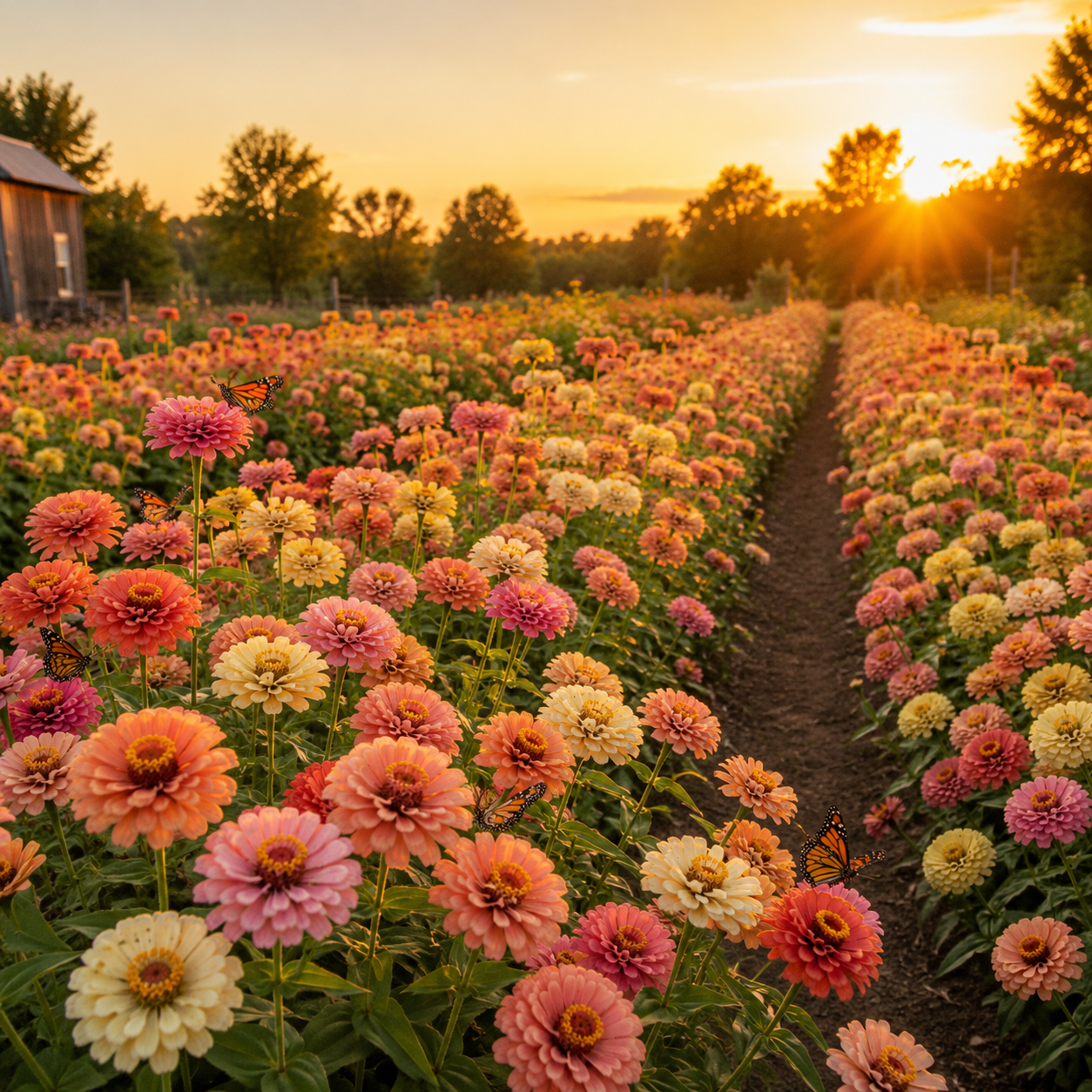 Peach Cobbler Zinnia Seeds | Warm Peach & Apricot Blooms | Heirloom Annual Cut Flower Garden | Pollinator Friendly 100 seeds