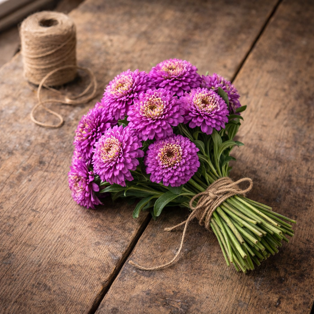 Zinderella Purple Zinnia Seeds | Unique Scabiosa Flower Zinnia | Heirloom Flower Seeds | Cut Flower Garden | Pollinator Friendly