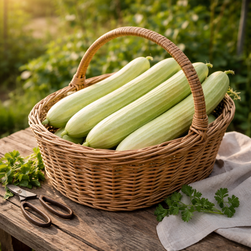 Pale Armenian Cucumber Seeds – Heirloom Non GMO – Crisp Mild Flavor – High Yield